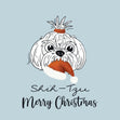 Merry Christmas Shih-Tzu Carrying Santa Hat In Its Mouth Confetti-exploding Greetings Card
