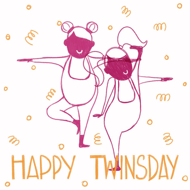 For Girls Happy Twinsday Confetti-exploding Greetings Card