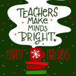 Happy Holidays Teacher A Pile Of Books And A Cup Of Cocoa Confetti-exploding Greetings Card