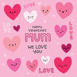 Happy Valentine's Mum Cute Hearts Confetti-exploding Greetings Card