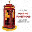 London Theme Merry Christmas Confetti-exploding Greetings Card
