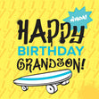 Happy Birthday Grandson Skater Confetti-exploding Greetings Card