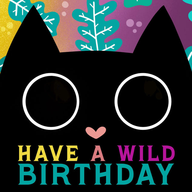 Wild Cat Birthday Confetti-exploding Greetings Card