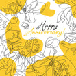 Beautiful Flowers In Yellow Happy Anniversary Confetti-exploding Greetings Card