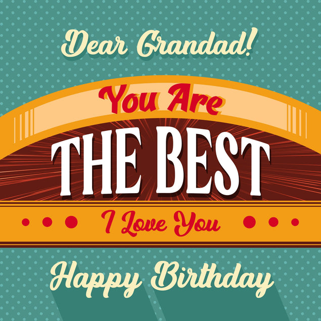 Vintage Poster Happy Birthday Grandad Confetti-exploding Greetings Card