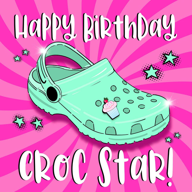 Happy Birthday Croc Star Confetti-exploding Greetings Card