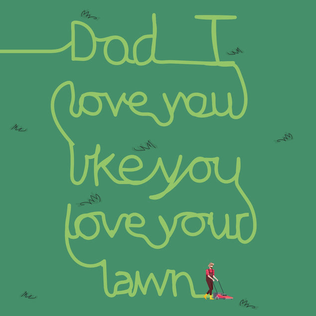 Dad Loves His Lawn Confetti-exploding Greetings Card