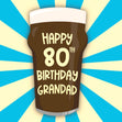 Grandad Glass Of Beer 80th Birthday Confetti-exploding Greetings Card