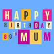 Abstract Letters Happy 80th Birthday Mum Confetti-exploding Greetings Card
