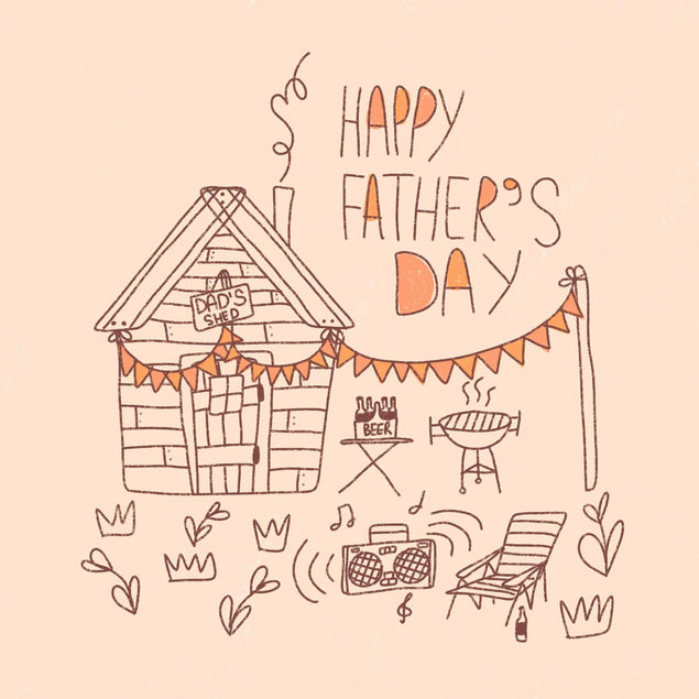 Father's Day BBQ Shed Confetti-exploding Greetings Card