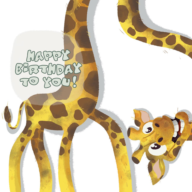 Funny Giraffe Happy Birthday Confetti-exploding Greetings Card