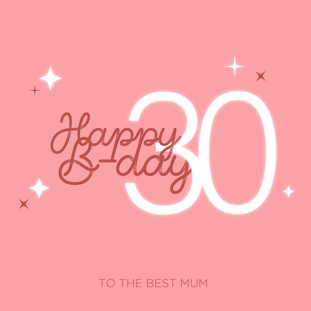 Shiny Pink Happy 30th Birthday Mum Confetti-exploding Greetings Card