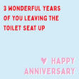 Three Years of Toilet Seat Confetti-exploding Greetings Card