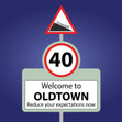 Welcome To Oldtown 40 Confetti-exploding Greetings Card