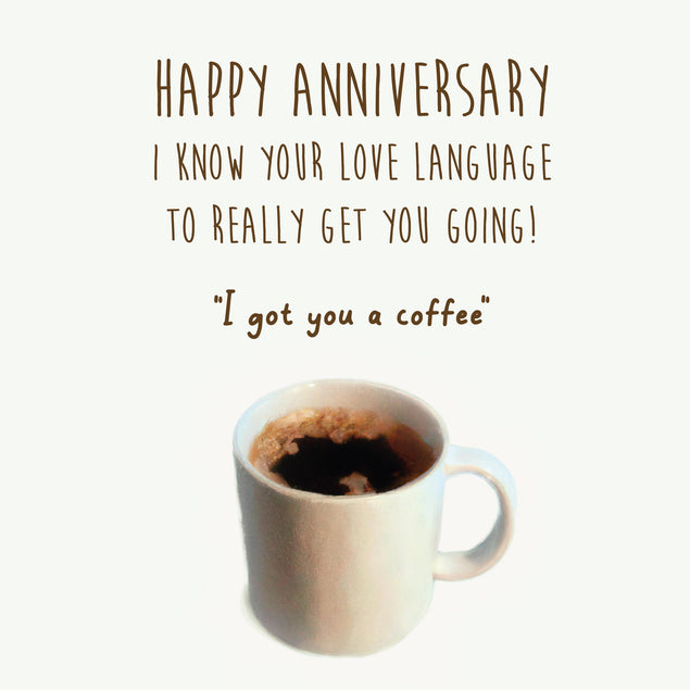 Coffee Love Language Anniversary Confetti-exploding Greetings Card