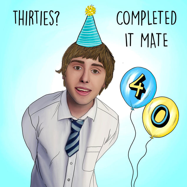 30s? Completed It Mate Confetti-exploding Greetings Card