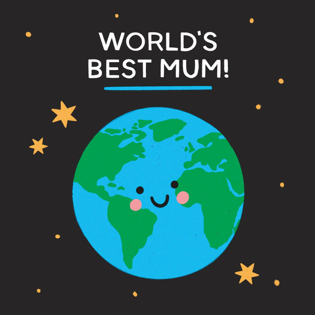 World's Best Mum Cute Earth Mother's Day Confetti-exploding Greetings Card