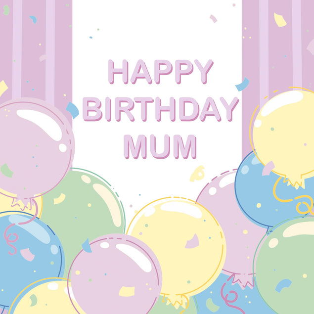 Pink Ballons Mum 30th Birthday Confetti-exploding Greetings Card