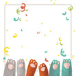Blank Happy Birthday Cat Paws Confetti-exploding Greetings Card