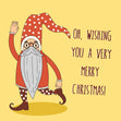 A Very Merry Christmas Cute Little Gnome Confetti-exploding Greetings Card