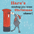 Merry Christmas Hare's Sending You Some Christmas Cheer! Confetti-exploding Greetings Card