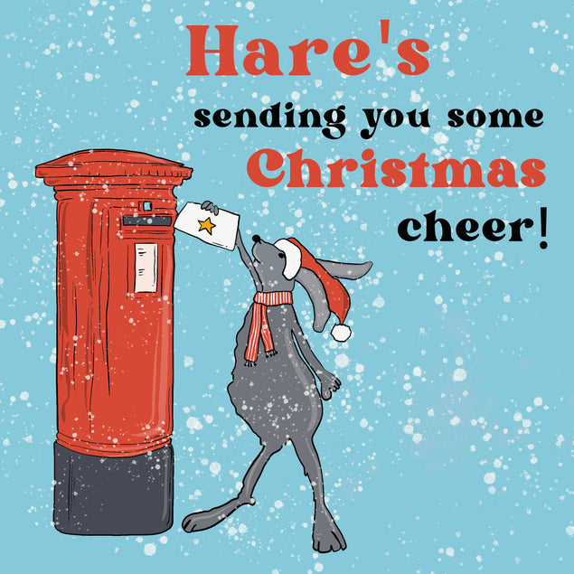 Merry Christmas Hare's Sending You Some Christmas Cheer! Confetti-exploding Greetings Card