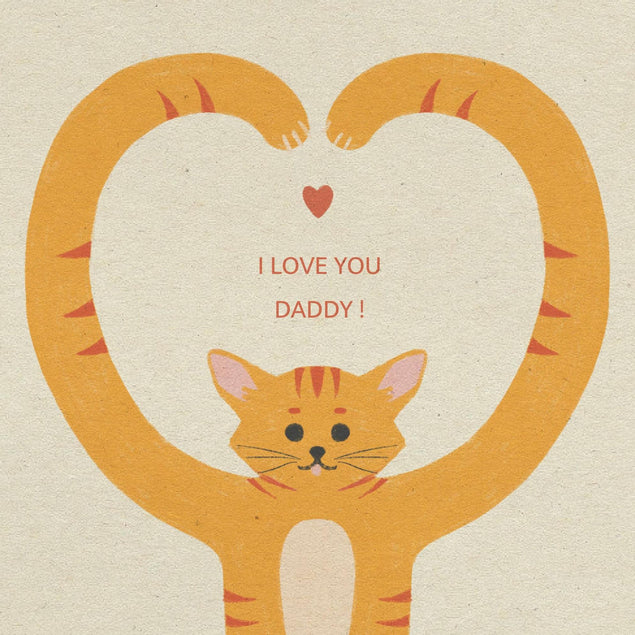 I Love You Daddy Cat Confetti-exploding Greetings Card