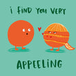Appeeling Orange Confetti-exploding Greetings Card