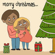 Pregnant Wife Merry Christmas Confetti-exploding Greetings Card