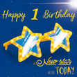 A New Star Was Born Today Happy 1st Birthday Confetti-exploding Greetings Card