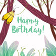 Happy Birthday Yellow Butterfly On A Tree Confetti-exploding Greetings Card