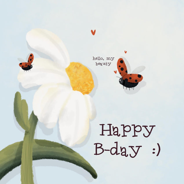 Ladybugs And Daisy Happy Birthday Confetti-exploding Greetings Card