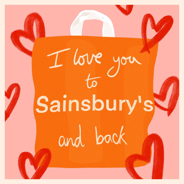 Love To Sainsbury?s & Back Couple Love Confetti-exploding Greetings Card