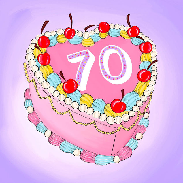 70 Birthday Cake Confetti-exploding Greetings Card
