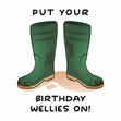 Put Your Birthday Wellies On Confetti-exploding Greetings Card