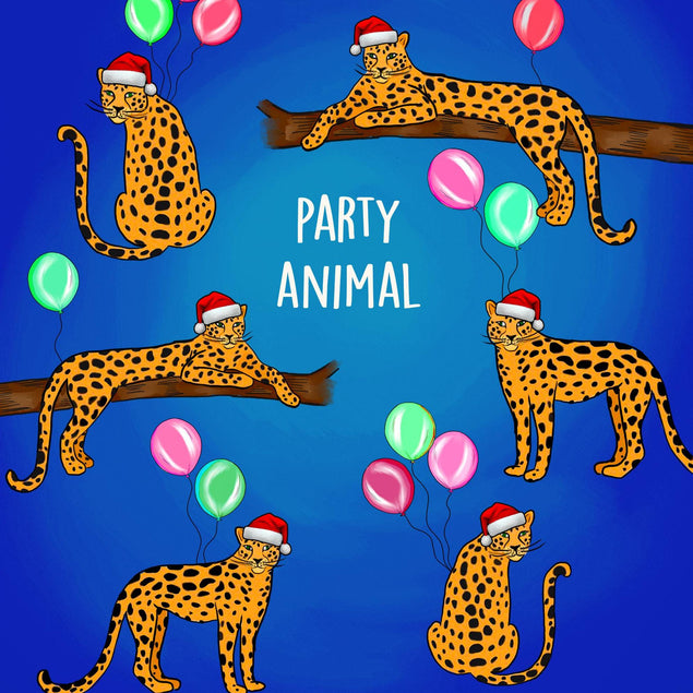 Christmas Party Animal Confetti-exploding Greetings Card