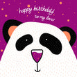 Purple Dotted Background Cute Panda Happy Birthday My Love Confetti-exploding Greetings Card