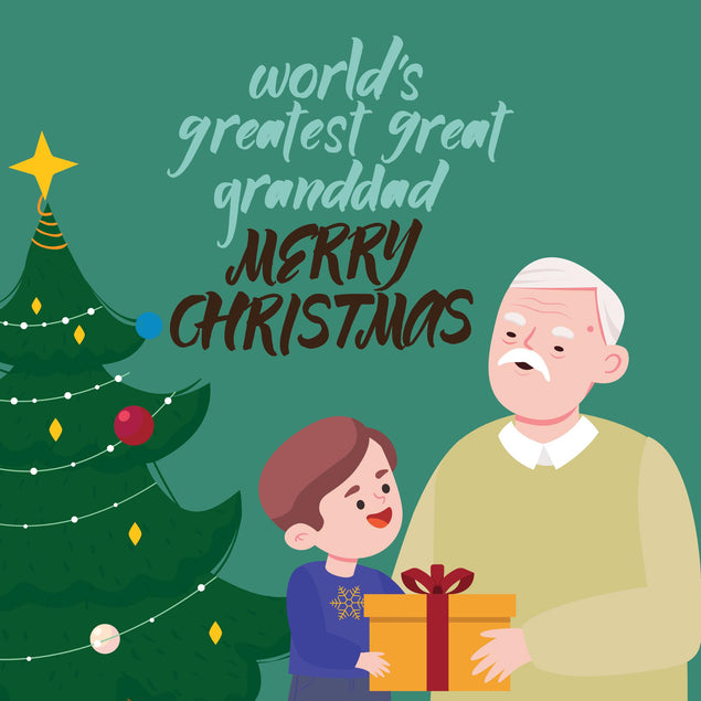 Merry Christmas World's Greatest Great Grandad Confetti-exploding Greetings Card