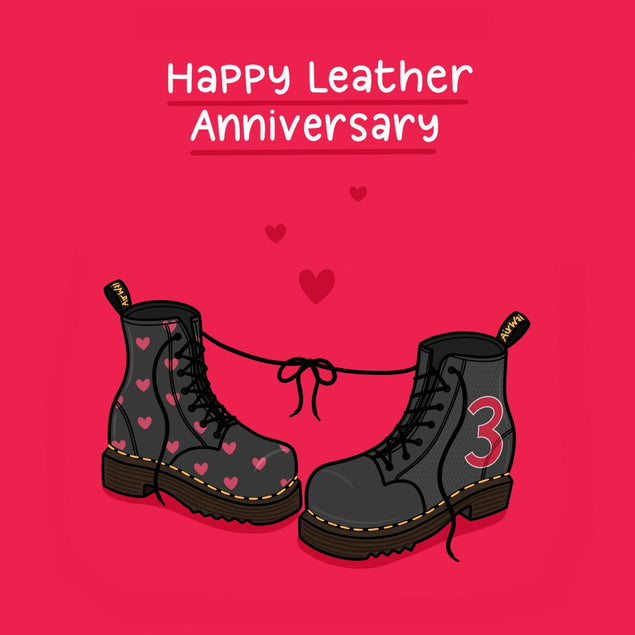 Doc Martins Leather Anniversary Confetti-exploding Greetings Card