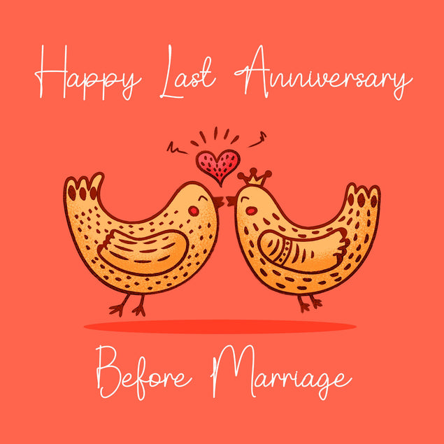 Cute Chickens Happy Last Anniversary Confetti-exploding Greetings Card