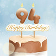 94th Happy Birthday Cake Confetti-exploding Greetings Card