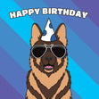 Cool German Shepherd Dog Birthday Confetti-exploding Greetings Card