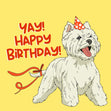 Festive Westie Happy Birthday Confetti-exploding Greetings Card