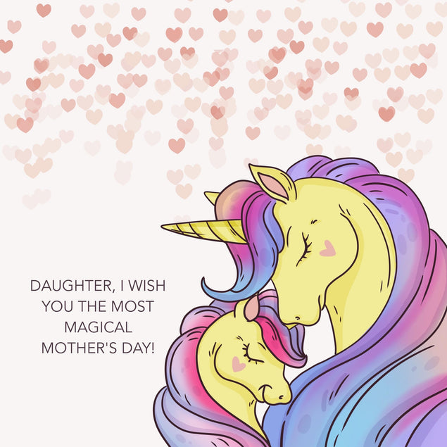 Unicorn Happy Mother's Day Daughter Confetti-exploding Greetings Card