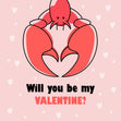 Lobster Will You Be My Valentine Confetti-exploding Greetings Card