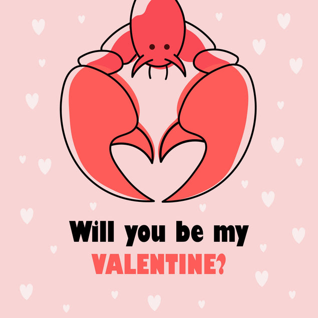 Lobster Will You Be My Valentine Confetti-exploding Greetings Card