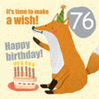 Make a Wish 76th Birthday Confetti-exploding Greetings Card