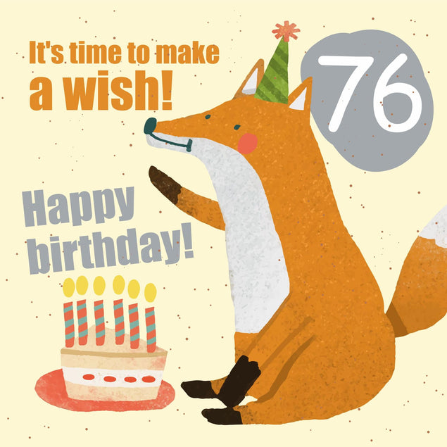 Make a Wish 76th Birthday Confetti-exploding Greetings Card
