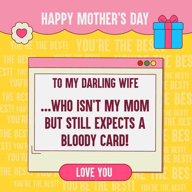 To My Darling Wife Who Isn't My Mom Mother's Day Confetti-exploding Greetings Card