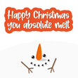 Melted Snowman Christmas Confetti-exploding Greetings Card